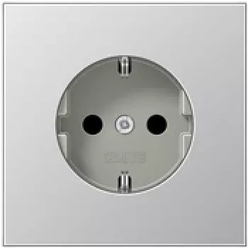 Kištukinis lizdas Jung AL 1520 CEE 7/3, aliuminio korpusas, 250 V, 16 A, 70×70 mm