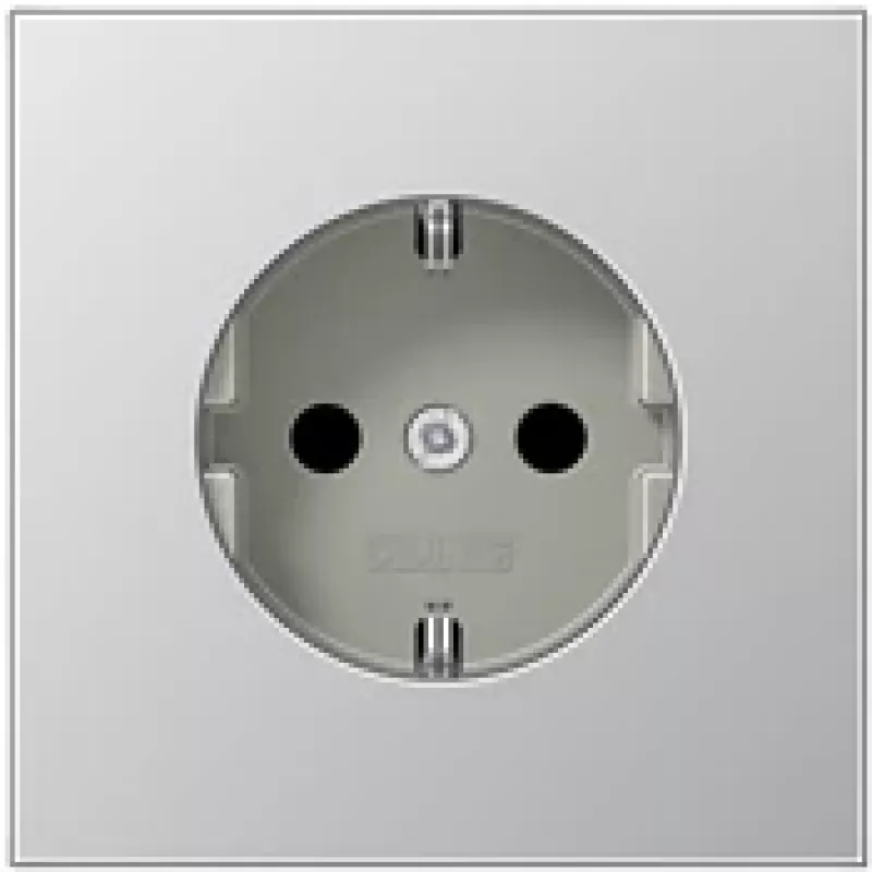 Kištukinis lizdas Jung AL 1520 CEE 7/3, aliuminio korpusas, 250 V, 16 A, 70×70 mm
