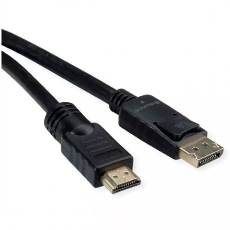 Vaizdo kabelio adapteris ROLINE 11.04.5776 7,5 m HDMI A tipo DisplayPort juodas