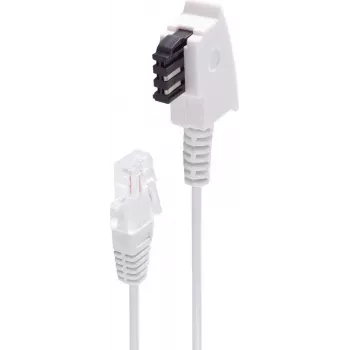 shiverpeaks ®-BASIC-S--Telefon-Connection Cable-TAE-F Plug to RJ45 Plug, DSL VDSL Routerkabel, White, 1,5m (BS12-09156)