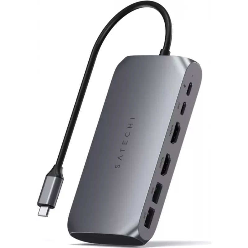 Satechi ST-UCM1HM - USB Type-C - HDMI - USB 3.2 Gen 2 (3.1 Gen 2) Type-A - USB Type-C - 5000 Mbit/s - 60 Hz - Pilka - 85 W