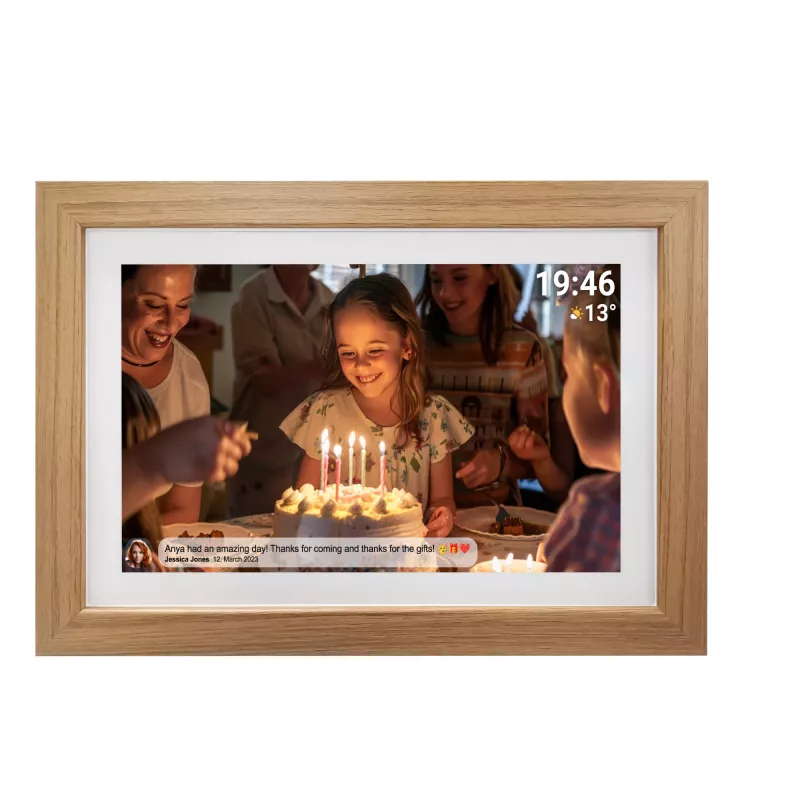 Denver PFF-1543LW skaitmeninis nuotraukų rėmelis Šviesiai ruda 39,6 cm (15,6 inch) Liečiamas ekranas Wi-Fi