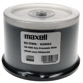 MAXELL CD-R 700MB 50 vnt. 52x80 min, verpstė, spausdinimui skirtas CD-R