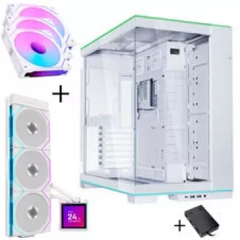 Lian Li O11 Dynamic EVO RGB PC-Enclosure Bundle HydroShift II LCD-S 360TL AiO + 3x UNI FAN SL-INF 120 Reverse Blade Fan - Balta