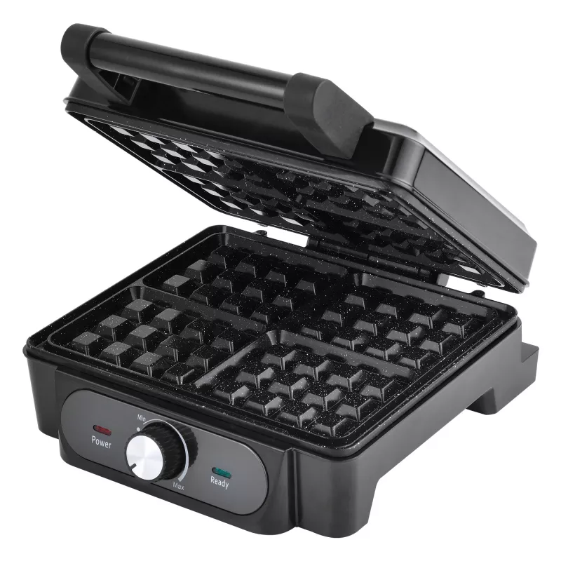 Vaflių keptuvė Lovio LVWF001BK — 1400 W, juoda, elektrinė stalviršio vaflinė