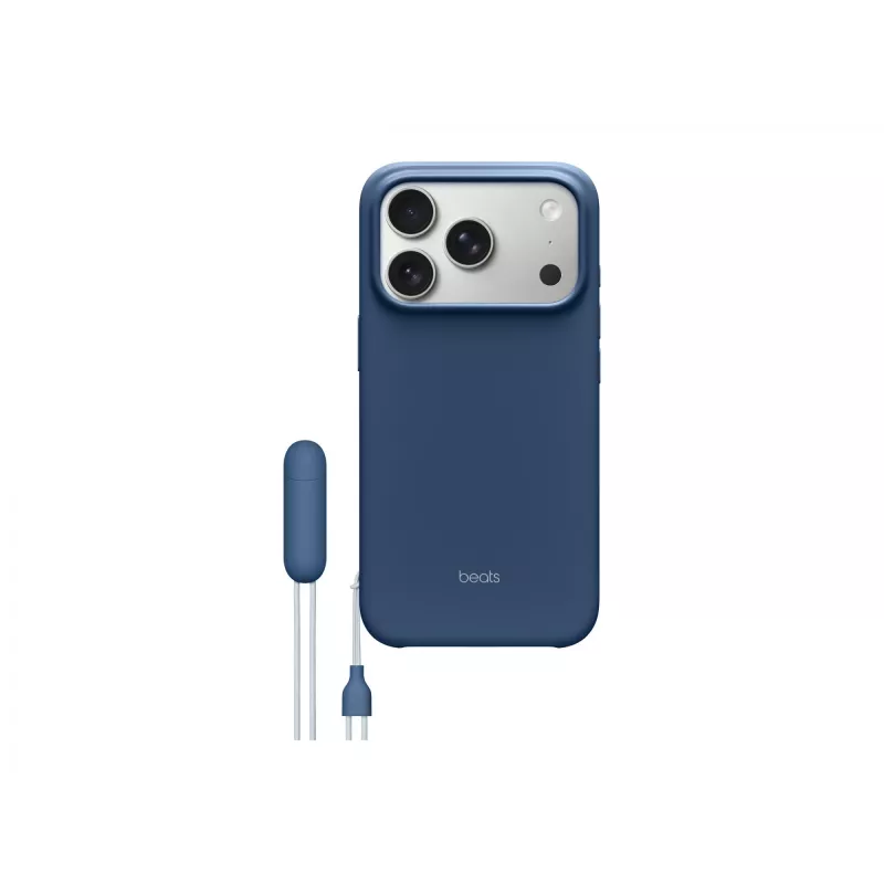 Apsauginis Apple Beats iPhone 17 Pro dėklas su atramine kojele — MagSafe, kameros valdymas, tinka 6,3 colio ekranui, Uolienų mėlyna (rožinė)