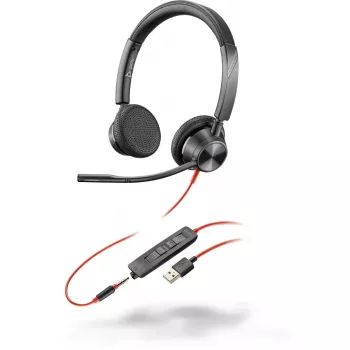 HP POLY 3325 laidinės ausinės su galvos lankeliu skambučiams ir muzikai, antausinės, 20–20000 Hz, 130 g, USB Type-A, juodos