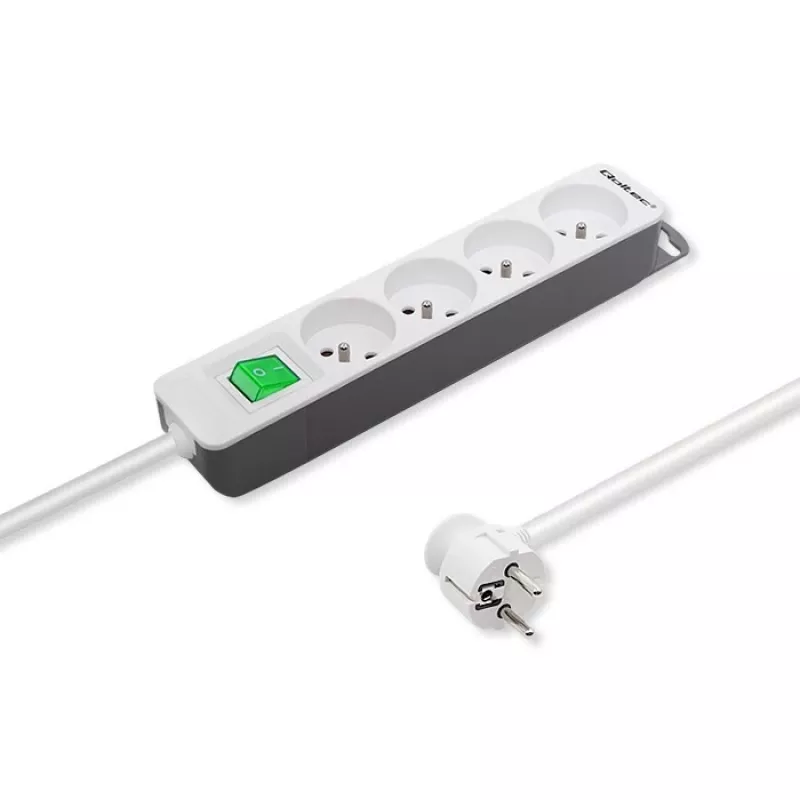 Power Extension Qoltec 50288 1.8m 4 AC Outlets Indoor White