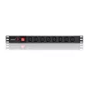 Qoltec 53998 maitinimo juosta RACK 19 | 1U | 10A | PDU | 8xIEC C13 | 2m