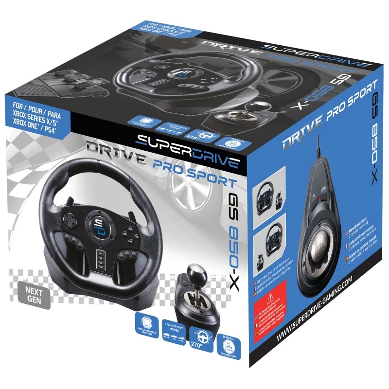 Vairaratis + pedalai Subsonic GS850-X Juoda 270° sukimo USB