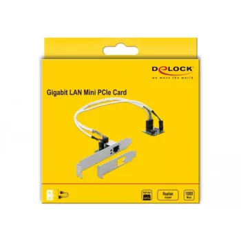 DeLOCK Mini PCIe I/O PCIe pusės dydžio 1 x Gigabit LAN žemo profilio – tinklo adapteris – PCIe pusės mini kortelė – Gigabit Ethernet x 1 (95265)