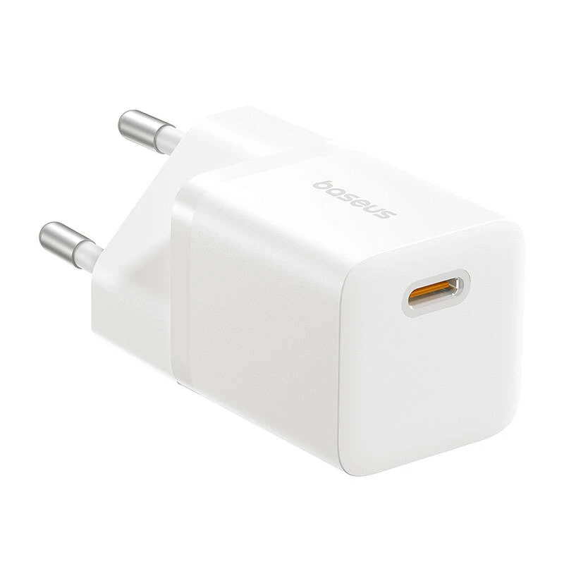 Baseus P10110909213-00 USB-C GaN5 mini 25W mains charger Balta