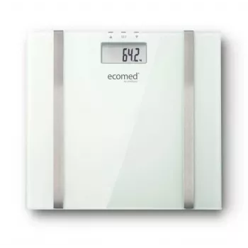 Ecomed BS-70E stačiakampės formos baltos spalvos elektroninės asmeninės svarstyklės