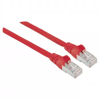 Intellinet tinklo komutacinis kabelis, Cat6, 0,5 m, raudonas, varinis, S/FTP, LSOH / LSZH, PVC, RJ45, auksu dengti kontaktai, neužkabinamas, su apsaugine mova, garantija visam eksploatavimo laikui