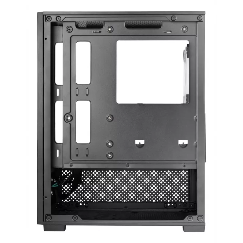 “Mini Tower” PC korpusas TACENS Mars Gaming MC-SE2 — Mini-ITX / Micro-ATX, juodas, šoninis langas, apatinis PSU, palaiko 2x2.5 colio + 1x3.5 colio
