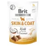 Šunų skanėstai Brit Dog Skin & Coat Krill Coconut 150 g — dietiniai kieti skanėstai suaugusiems šunims, krilių skonio, be glitimo