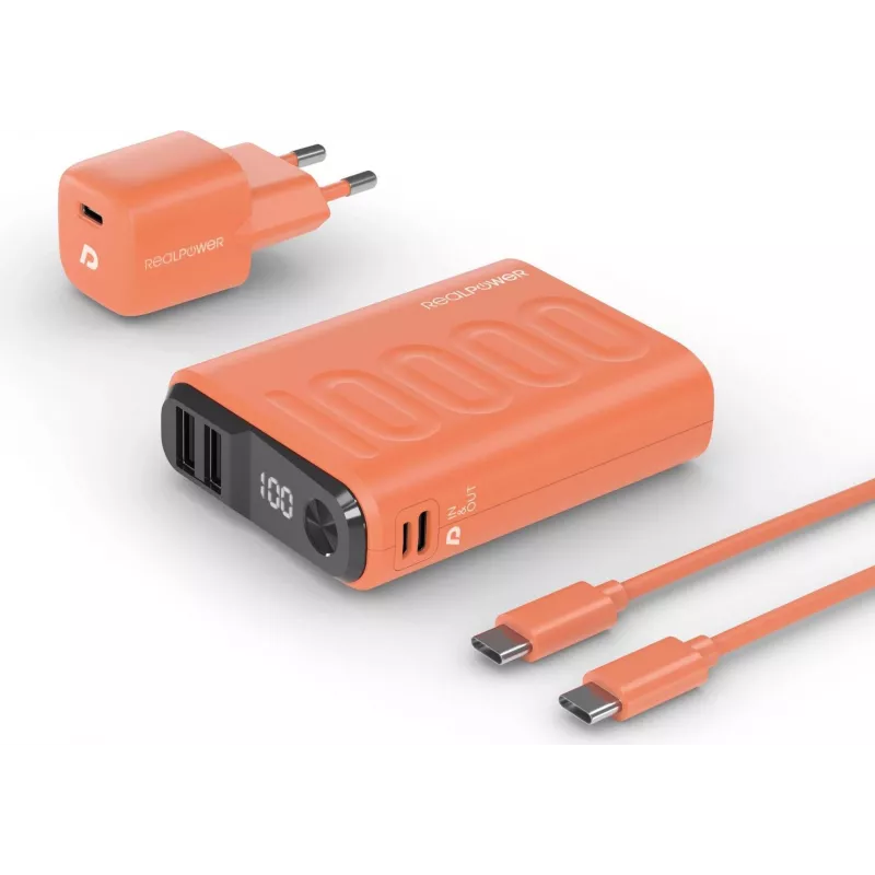 RealPower PB-10000 Lithium Polymer (LiPo) 10000 mAh Oranžinė (390660)