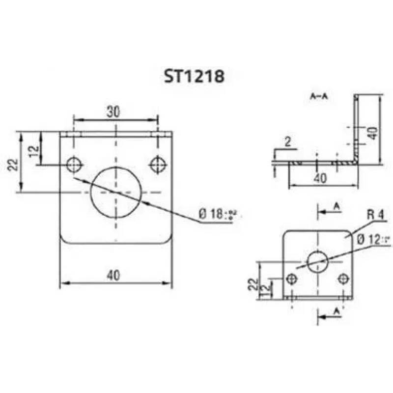 Montavimo laikiklis Datalogic ST-1218, matmenys 40×40×40 mm
