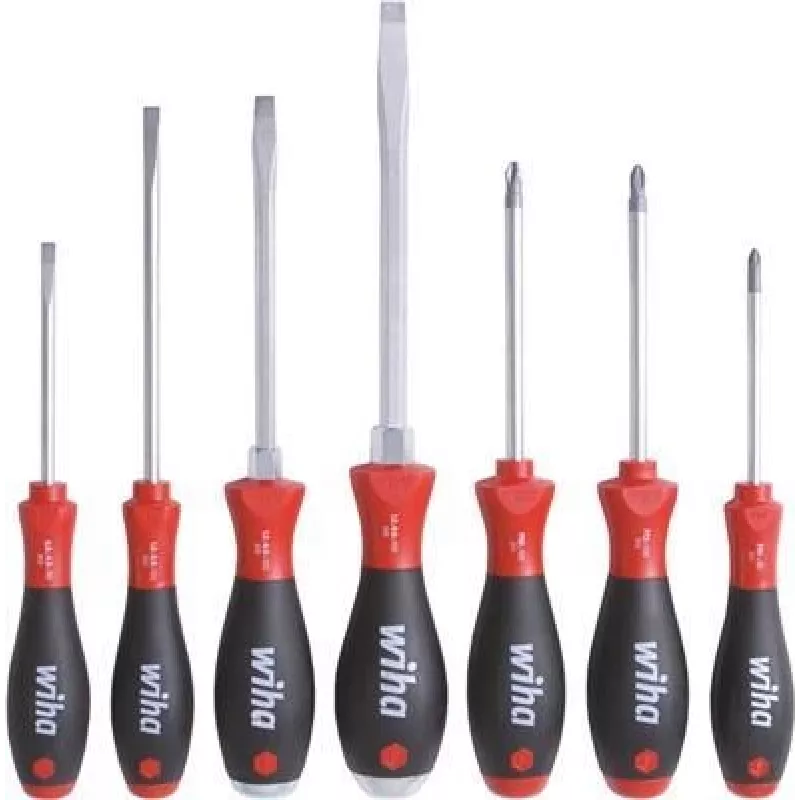 Atsuktuvų rinkinys wiha 40585 — 7 vnt.: PH1, PH2, PZ2, plokšti 4,5, 5,5, 6,5, 8 mm