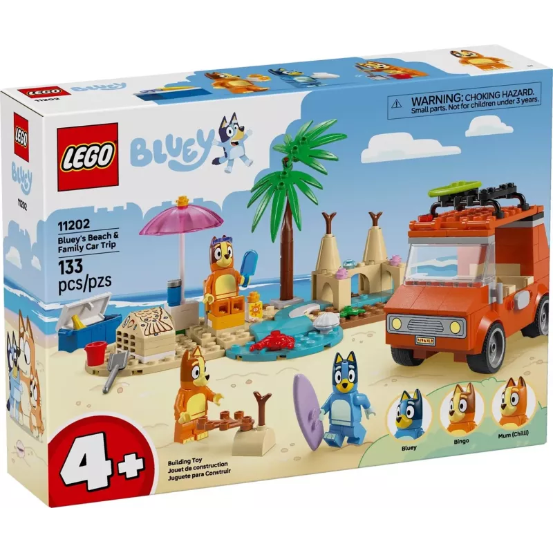 LEGO Bluey Blue Car Family Trip 11202 — žaislų rinkinys vaizduotės žaidimams