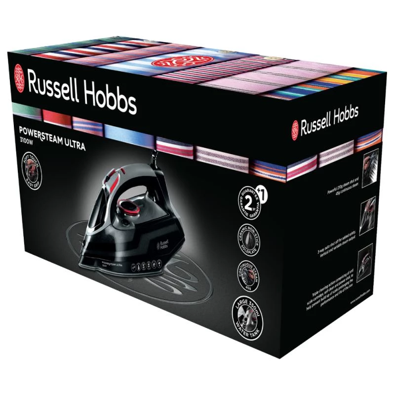 Russell Hobbs 20630-56 lygintuvas Sausas ir su garais Keraminis padas 3100 W Juoda, Pilka