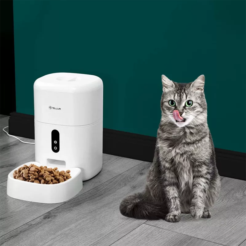 Automatinis gyvūnų šėryklos „Tellur TLL331461“ su UltraHD kamera, 4 l, balta