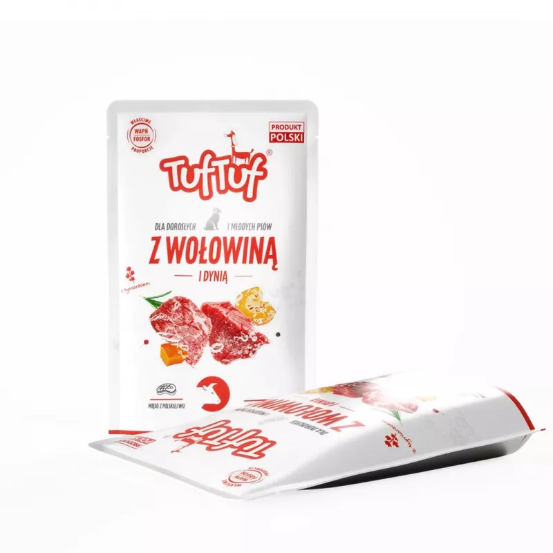TUF TUF Jautiena su moliūgu – drėgnas šunų pašaras – 500 g