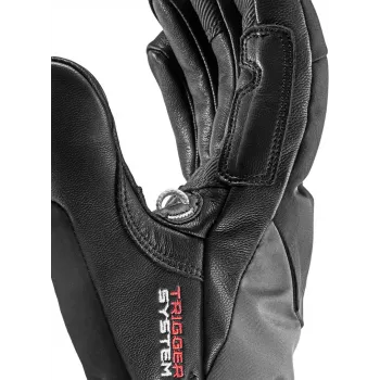 Slidinėjimo pirštinės Leki Hevon Thermo 3D — izoliuotos unisex žieminės pirštinės, dydis 9, juodos, Velcro užsegimas