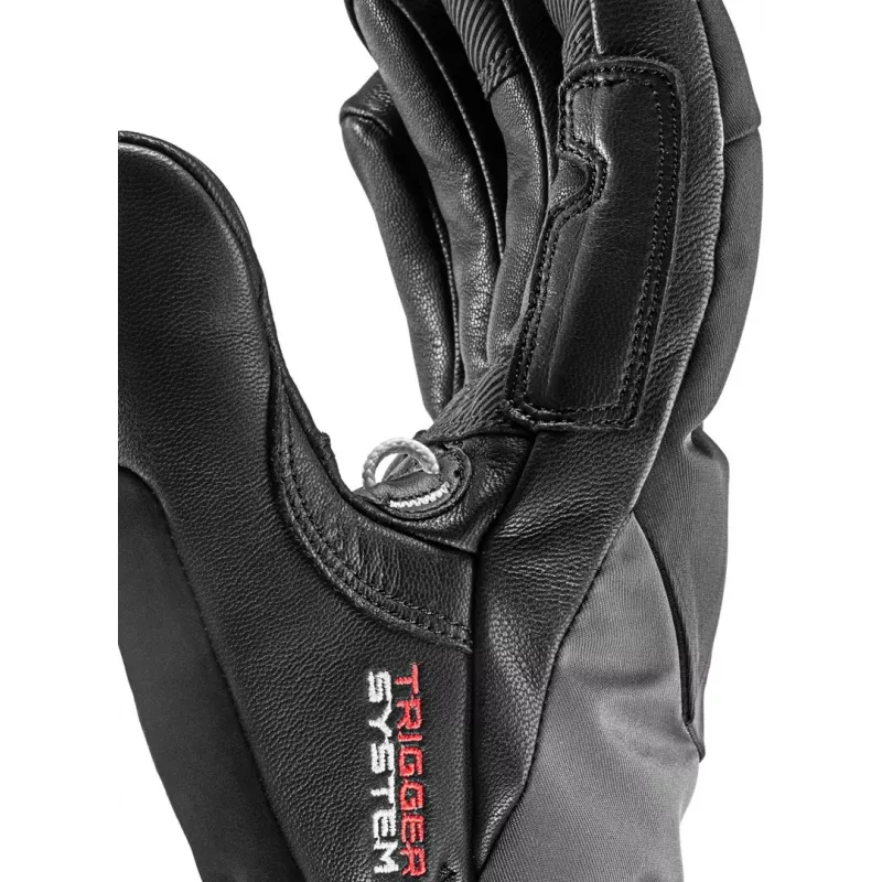 Slidinėjimo pirštinės Leki Hevon Thermo 3D — izoliuotos unisex žieminės pirštinės, dydis 9, juodos, Velcro užsegimas
