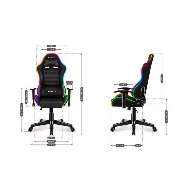 Žaidimų kėdė vaikams Huzaro Ranger 6.0 RGB Mesh