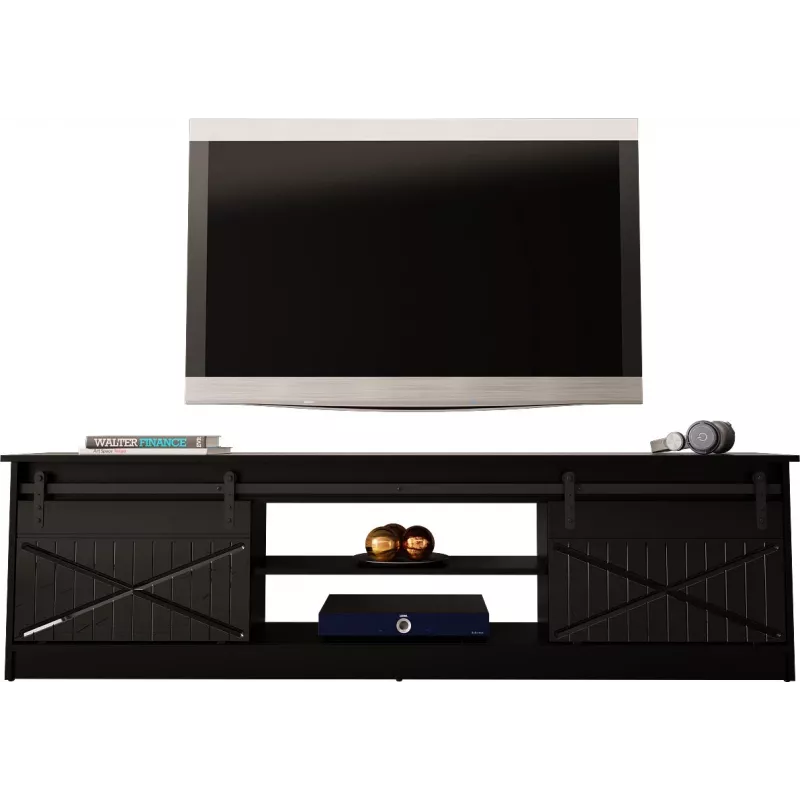 RTV GRANERO 200x56.7x35 juodas/juodas blizgus Spintelė