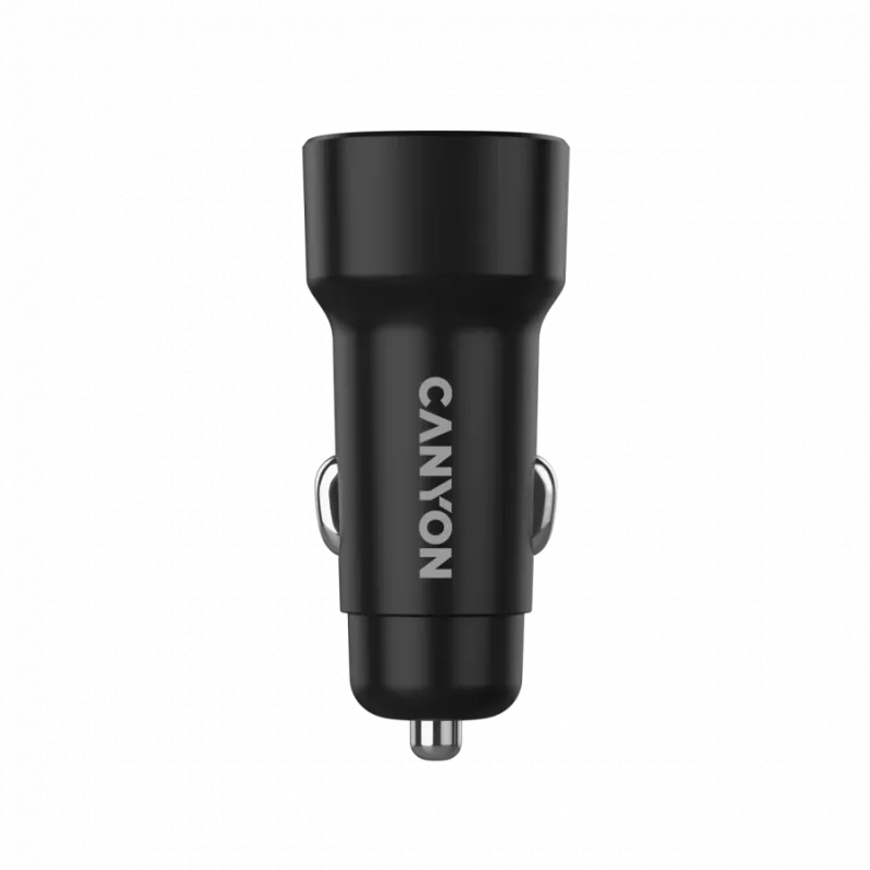 Automobilinis įkroviklis CANYON OnDrive 30 PD 30W USB-C juodas — automobilinis USB-C maitinimo adapteris 30W PD