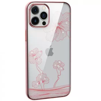 Apsauginis telefono dėklas Devia Crystal Flora, skirtas iPhone 12 mini, rožinio aukso spalvos