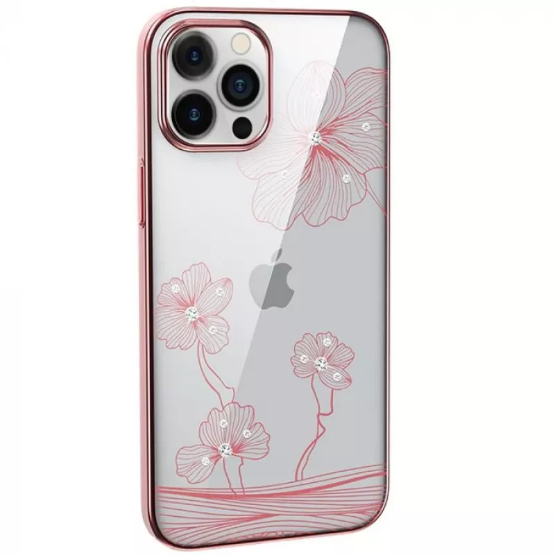 Apsauginis telefono dėklas Devia Crystal Flora, skirtas iPhone 12 mini, rožinio aukso spalvos