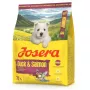 Sausas šuniukų maistas JOSERA Mini Junior Duck & Salmon 3 kg — mažų veislių šuniukams, 29% baltymų, 18% riebalų