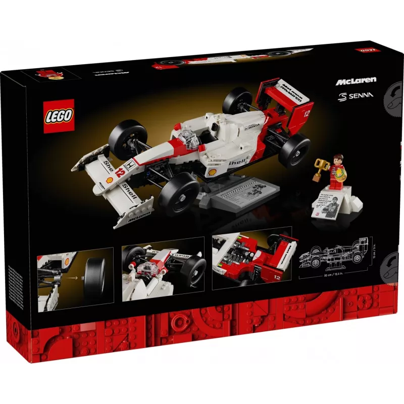 LEGO rinkinys McLaren MP4/4 Ayrton Senna 10330 — LEGO ICONS mastelio modelio vitrina