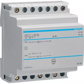 Sicherheitstrafo 12V/1.33A arba 24V/0.67A ST313 (ST313)