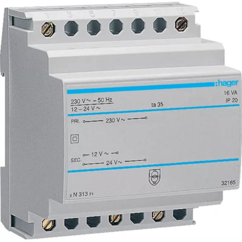 Sicherheitstrafo 12V/1.33A arba 24V/0.67A ST313 (ST313)