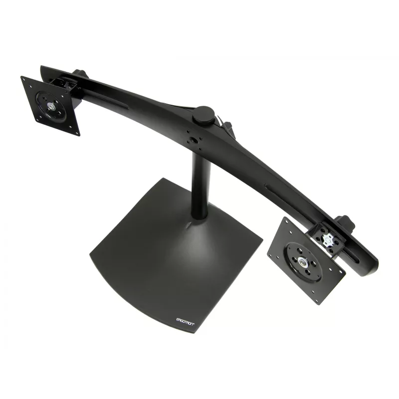 Ergotron DS100 - stovas - horizontalus - skirtas 2 LCD ekranams - aliuminis, plienas - juodas - ekrano dydis: iki 61 cm (iki 24 colių)
