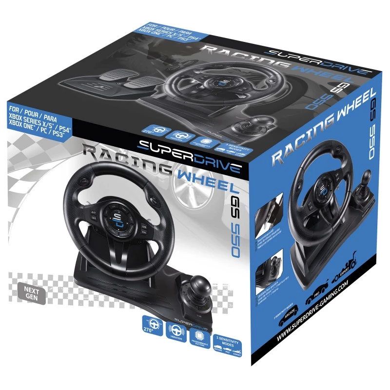 Subsonic SA5596-NG žaidimų valdiklis juodas USB vairas pedalai 270°