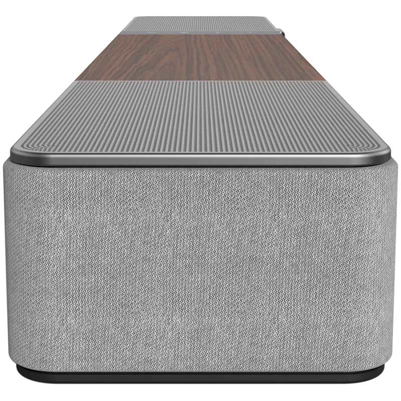 Garso juosta KLIPSCH Flexus CORE 100 — 2.1 kanalai, 100 W, įmontuotas žemų dažnių garsiakalbis, pilka/riešutmedžio
