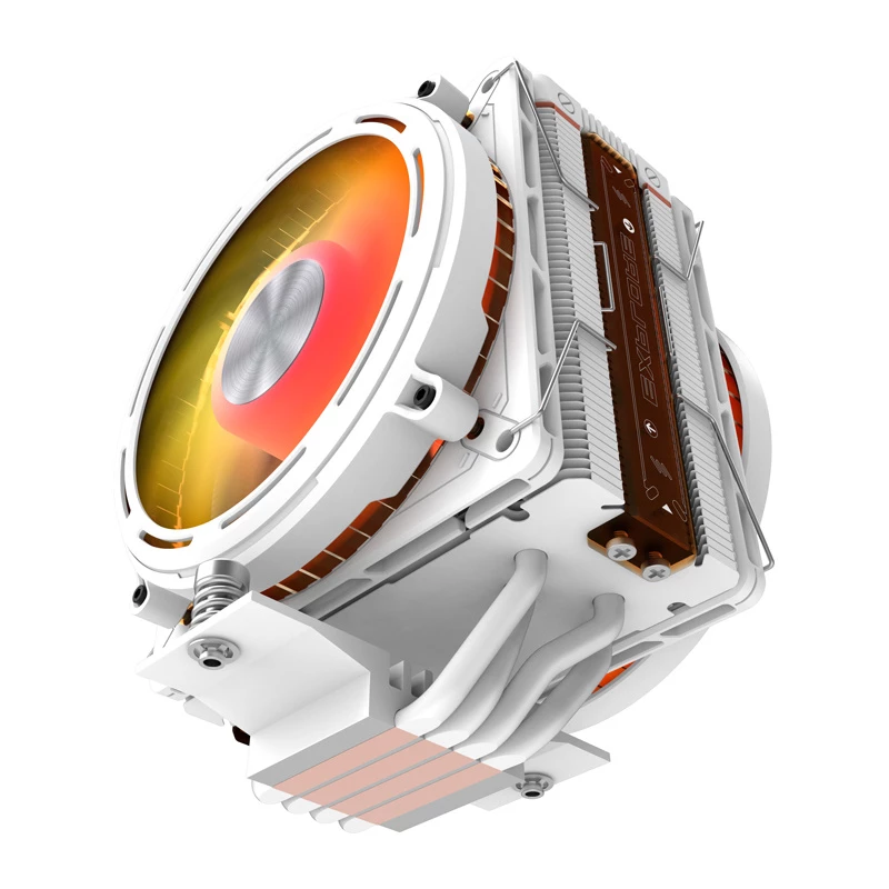 Procesoriaus aušintuvas Darkflash E400 PLUS (baltas) – aktyvus oro aušinimas procesoriui, bokštinė konstrukcija, vieno ventiliatoriaus konfigūracija