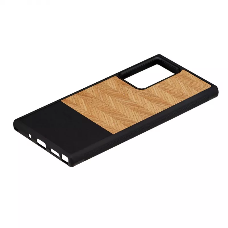 Apsauginis telefono dėklas Man and Wood Samsung Galaxy Note 20 Ultra — silkės rašto nero juoda
