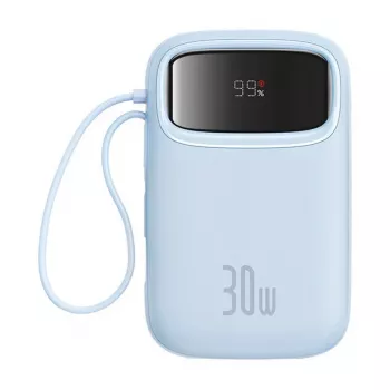 Nešiojama išorinė baterija Baseus P10055008313-00 ličio polimero 10000 mAh, PD 3.0 / QC 3.0, 30 W, 1×USB‑C + 1×USB‑A, mėlyna