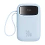 Nešiojama išorinė baterija Baseus P10055008313-00 ličio polimero 10000 mAh, PD 3.0 / QC 3.0, 30 W, 1×USB‑C + 1×USB‑A, mėlyna
