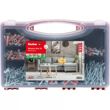 FISCHER tvirtinimo rinkinys Meister-Box XL 210 vnt. – inkarų, varžtų ir kaiščių asortimentas