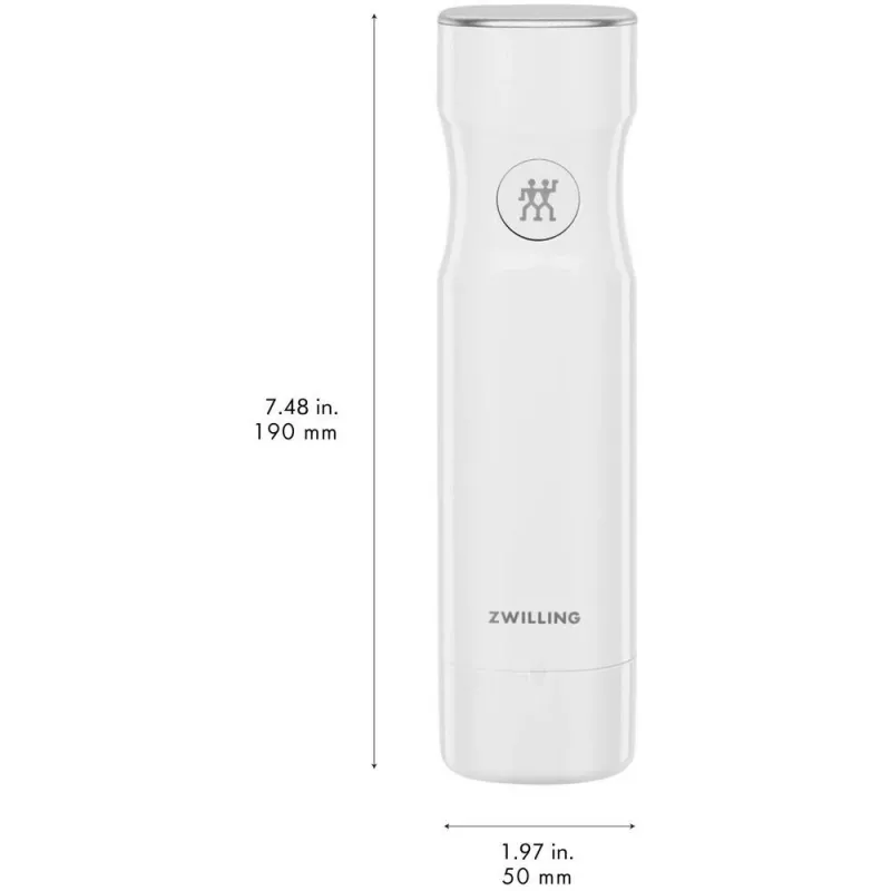 Vakuuminis sandariklis ZWILLING FRESH & SAVE baltas siurblys, baterija 3.7V, MicroUSB įkrovimas, 190×50×50 mm, 330 g