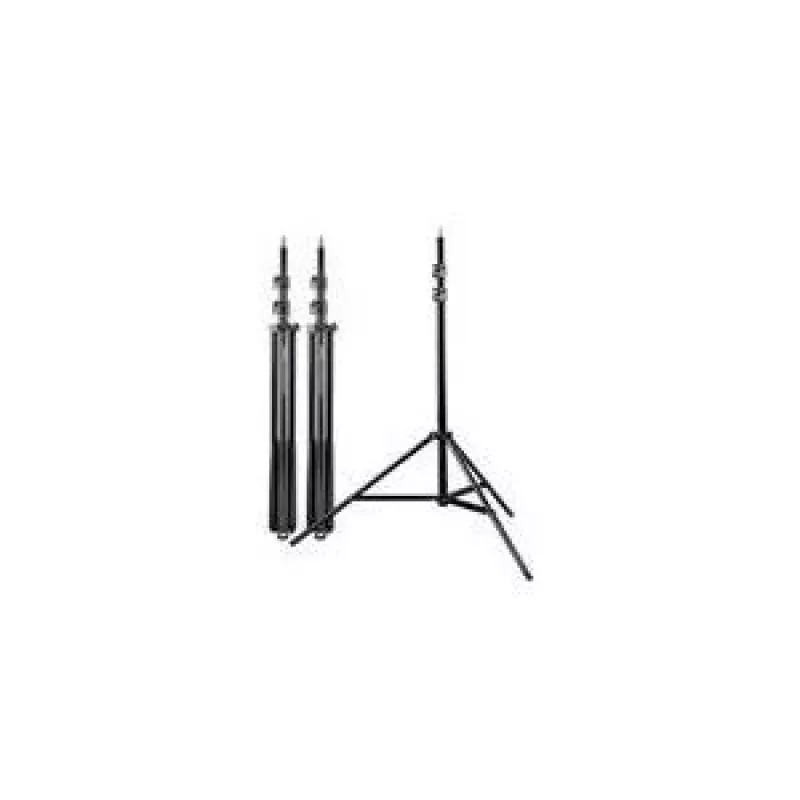 Walimex WT-806 lempos stovo rinkinys 1017698 - 3 šviesos stovai, juodas aliuminis