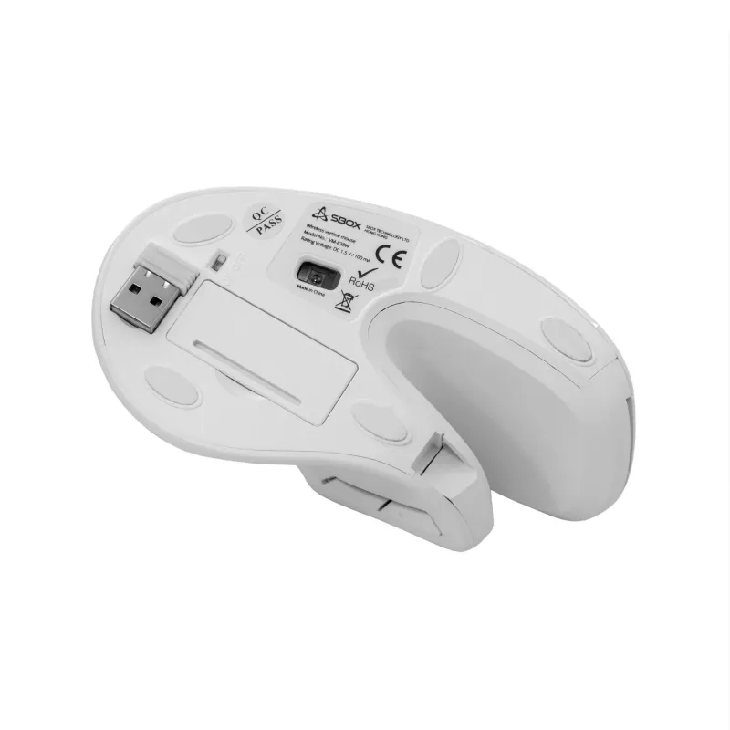 Pelė SBOX VM-838W vertikali belaidė balta sąsaja