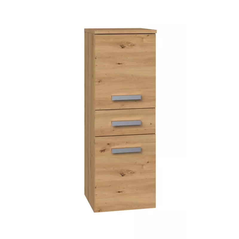 Vonios spintelė Top e Shop NEL V DDS ARTISAN — laisvai statoma, ąžuolo rėmas, 3 lentynos, 300×300×850 mm
